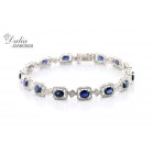 Blue Gem Stones and Diamond Braclet total 8.09 cts set in 18k white gold 