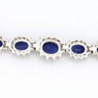 Blue Gem Stones and Diamond Braclet total 12.60 cts set in 14k white gold