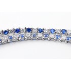 Diamond and Sopphire Tennis Bracelete set in 14K White Gold