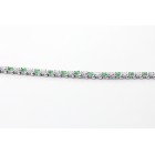 Emerald and Diamond Tennis Bracelete set in 14K White Gold