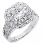 1.34 cushion cut double halo diamond engagement ring 