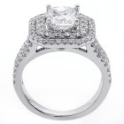 1.34 cushion cut double halo diamond engagement ring 