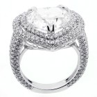 8.58ctw Heart/Round Cut Diamond Halo Ring 18K White Gold