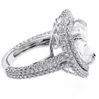 8.58ctw Heart/Round Cut Diamond Halo Ring 18K White Gold