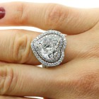 8.58ctw Heart/Round Cut Diamond Halo Ring 18K White Gold