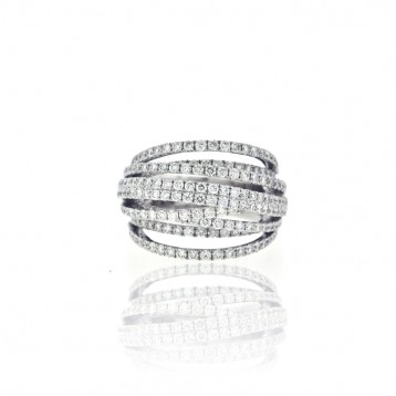 Wide Diamond Multi Row Pave Ring