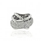 Diamond and White Gold Crossover Ring
