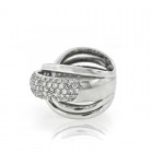 Diamond and White Gold Crossover Ring
