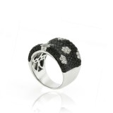 Black and white diamond ring LR1113