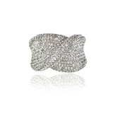 Wide Diamond Pave Twist Ring