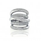 5 Row Curved Pave Twist Ring