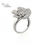 Fancy Flower Ring total 1.82 cts set in 18k white gold 