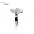 Fancy Flower Ring total 1.82 cts set in 18k white gold 