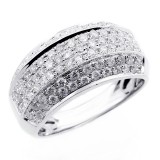 1.13 MICRO PAVE DIAMOND ENGAGEMENT RING SET IN 14 K WHITE GOLD