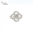 Flower shaped Fancy Ring total of .89 cts set in 14kt White gold