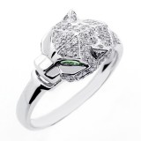 0.71 CTS DIAMOND COCKTAIL RING SET IN 14 K WHITE GOLD 