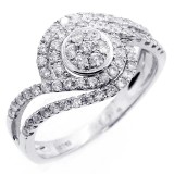 0.71 CTS DIAMOND COCKTAIL RING SET IN 14K WHITE GOLD 0.71 CTS DIAMOND COCKTAIL RING SET IN 14K WHITE GOLD