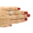 0.71 CTS DIAMOND COCKTAIL RING SET IN 14K WHITE GOLD