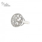 Round shaped fancy ring total of 2.26 cts set in 14kt whte gold 