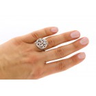 Round shaped fancy ring total of 2.26 cts set in 14kt whte gold 