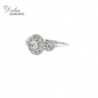 Flower shaped Fancy Ring total of .82 cts set in 14kt White gold
