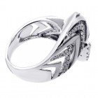 0.31 CTS DIAMOND COCKTAIL RING SET IN 14K WHITE GOLD