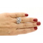 0.31 CTS DIAMOND COCKTAIL RING SET IN 14K WHITE GOLD