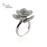 Fancy Flower Ring total 2.23 cts set in 14k white gold