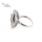 Fancy Flower Ring total 2.23 cts set in 14k white gold