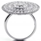 3.04 Cts Diamond Cocktail Ring Set in 18K White Gold