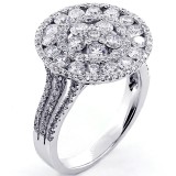 2.07 Cts Diamond Cocktail Ring Set in 18K White Gold