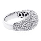3.32 Cts Micro-pave round cut diamond cocktail ring set in 18K white gold