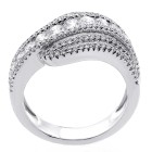 1.23 Cts round cut diamond cocktail ring set in 18K white gold