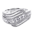 1.23 Cts round cut diamond cocktail ring set in 18K white gold