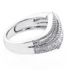 1.23 Cts round cut diamond cocktail ring set in 18K white gold