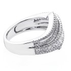 1.23 Cts round cut diamond cocktail ring set in 18K white gold