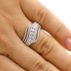 1.23 Cts round cut diamond cocktail ring set in 18K white gold