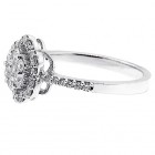 Round Brilliant Cut Diamonds Flower shaped Fancy Ring total of 0.62 cts set in 18k White gold 