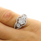 1.28 Cts Diamond Cocktail Ring Set in18K White Gold