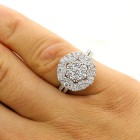 1.53 Cts Round Cut Diamond Fancy Ring set in18K White Gold