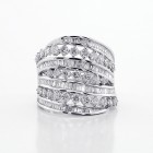 2.34 Cts  Baguette and Round Cut Diamond Fancy Ring set in 14K White Gold