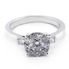 1.12 Ct Round Cut Diamond Engagement Ring set in 18K White gold
