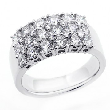 2.06CTS DIAMOND COCKTAIL RINGSET IN 18K WHITE GOLD