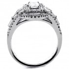 Engagement Ring Emerald Cut Diamond Set in 18K White Gold