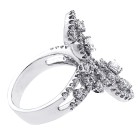 2.27 CTS UNIQUE DESIGN BIG DIAMOND COCKTAIL RING SET IN 18K WHITE GOLD