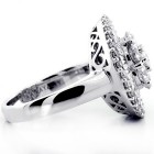2.87 Cts Round and Baguette  Diamond Cocktail Ring set in 18K White Gold