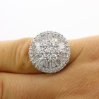 2.87 Cts Round and Baguette  Diamond Cocktail Ring set in 18K White Gold