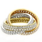 3.90 CTS TRINITY DIAMOND RING SET IN 18K PINK YELLOW WHTE GOLD