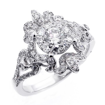 1.32 Cts Diamond cocktail Ring set in 14K white gold