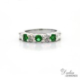 Seven Stone Ring total 1.05 cts set in 14k white gold